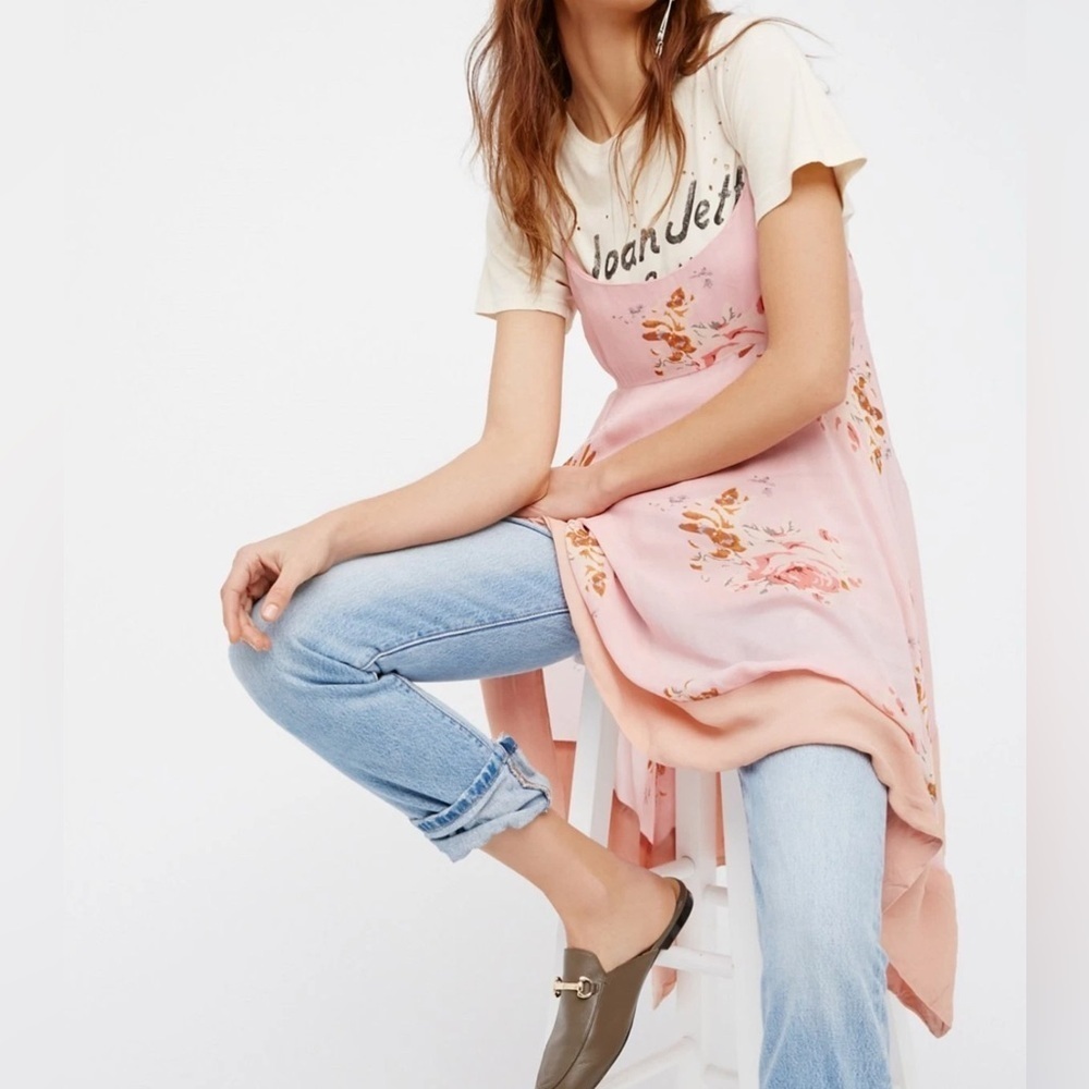 Free People Faded Bloom Mini Swing Dress Grey Small - Picture 14 of 15